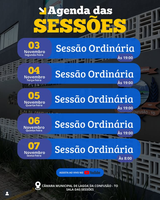 CÂMARA MUNICIPAL DE LAGOA DA CONFUSÃO DIVULGA AGENDA DE SESSÕES ORDINÁRIAS PARA NOVEMBRO