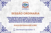 Convite para Sessões Ordinárias do mês de Fevereiro