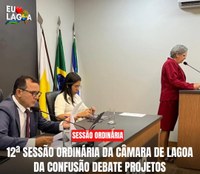 Legislativo de Lagoa da Confusão avança na análise de projetos para Educação e Infraestrutura
