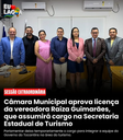 Vereadora Raíza Guimarães se Licencia para Assumir Cargo no Governo Estadual; Suplente é Convocado Vereadora Raíza Guimarães se Licencia para Assumir Cargo no Governo Estadual; Suplente é Convocado